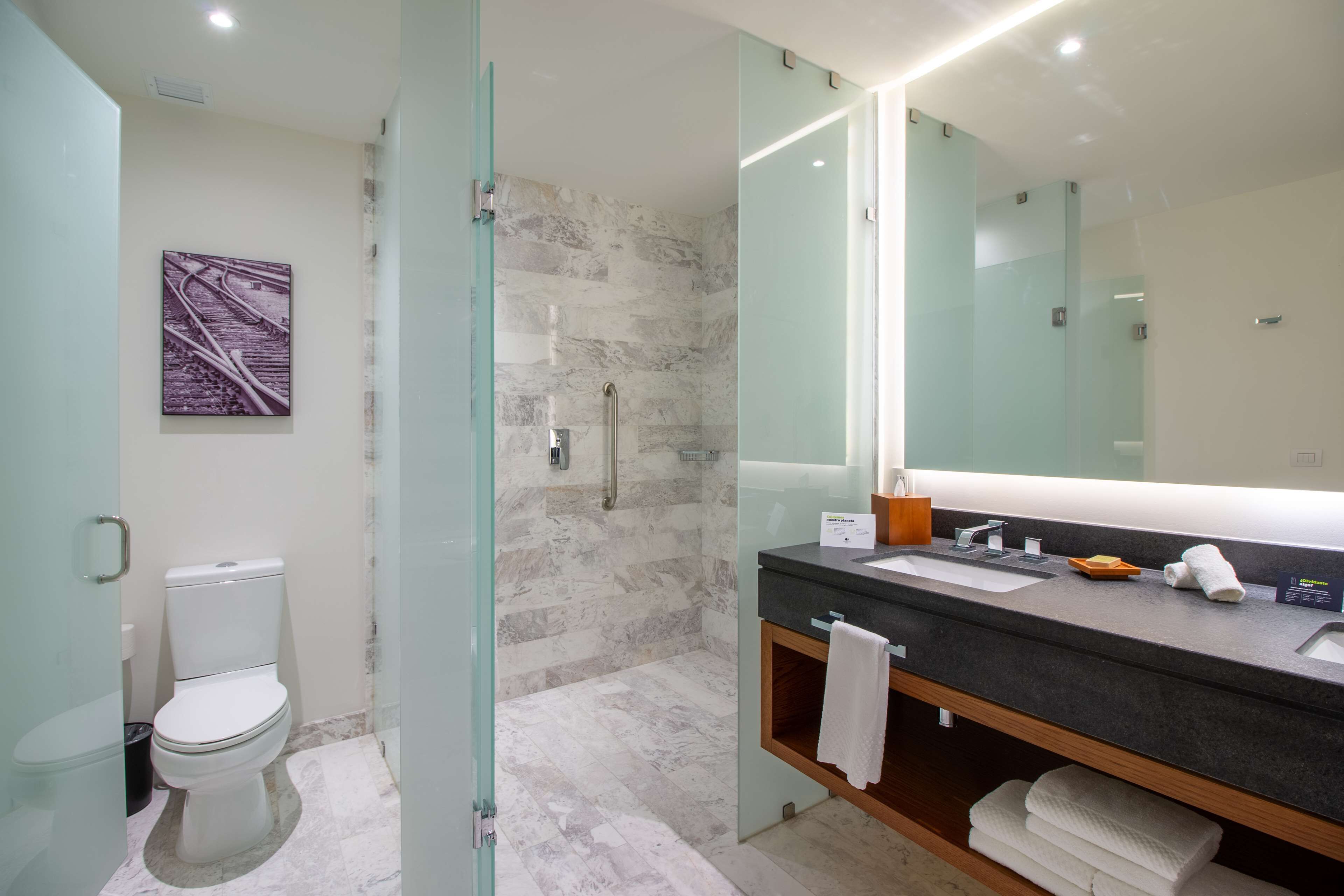 shower, rainfall showerhead, free toiletries, hair dryer