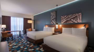 Hypo-allergenic bedding, minibar, in-room safe, desk