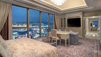 Presidential Suite (French) | Living area | 55-inch Smart TV with cable channels, TV, Netflix