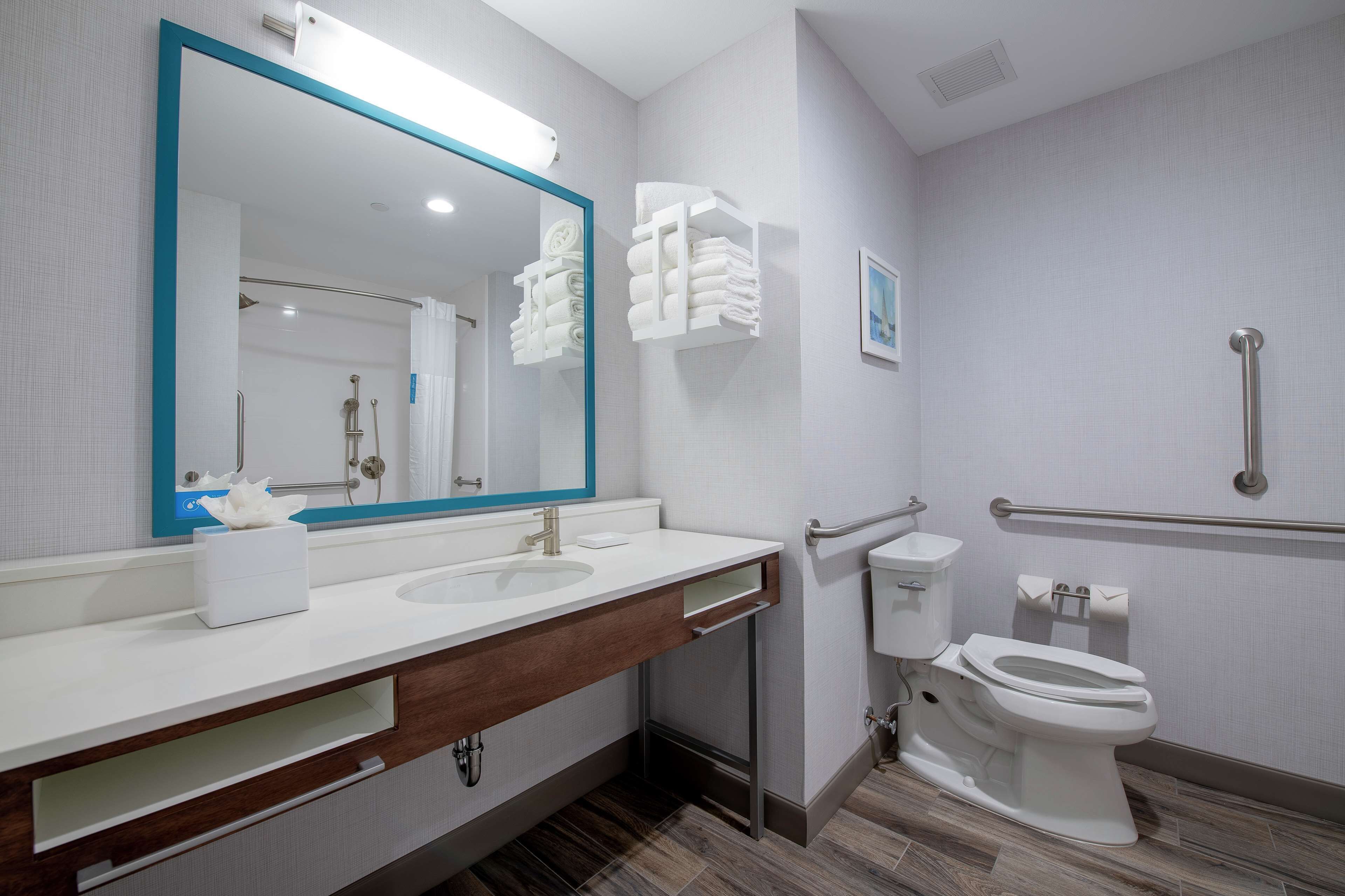 room, 2 queen beds, accessible, bathtub (hearing) | bathroom | combined shower/bathtub, designer toiletries, hair dryer, towels