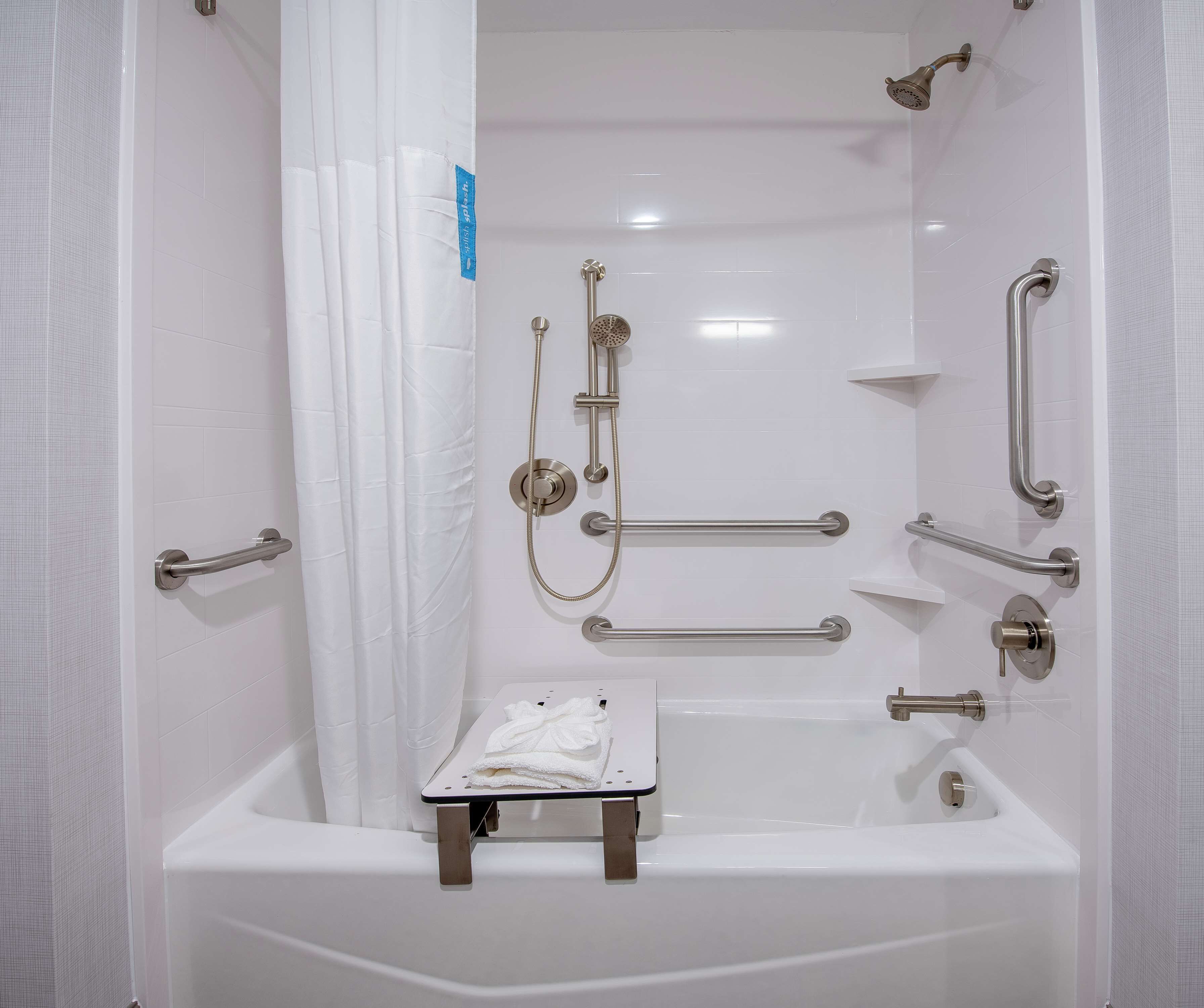 room, 2 queen beds, accessible, bathtub (hearing) | bathroom | combined shower/bathtub, designer toiletries, hair dryer, towels