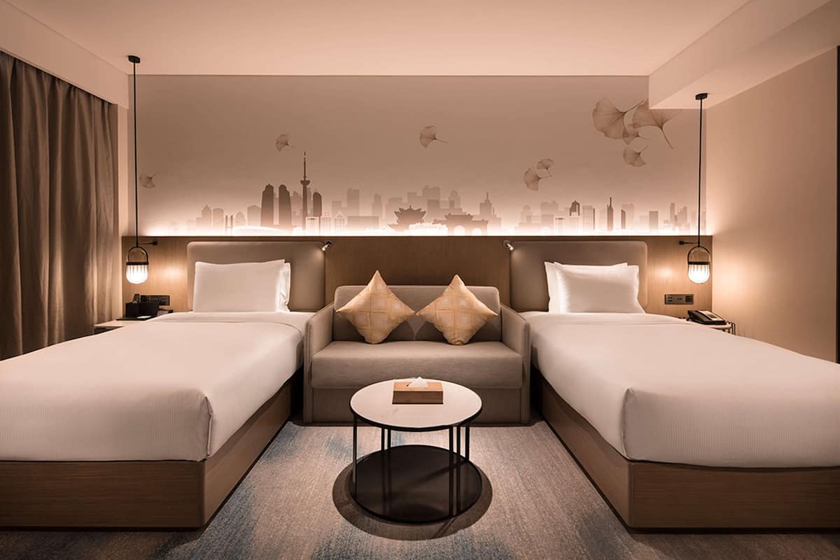 Chambre, 2 lits une place