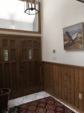 Interior - Indoor pool and spa in contemporary French home secluded in surrounding woods (Chesapeake Beach)