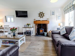 TV, fireplace - The Bay - The Bolthole (Filey, near Scarborough)