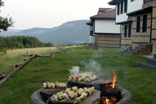 Home made kebabs and fire-pit BBQ