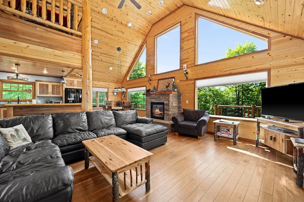 Smart TV, fireplace, table tennis, books