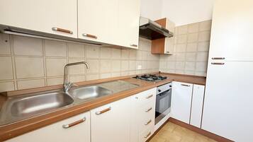 Fridge, dining tables