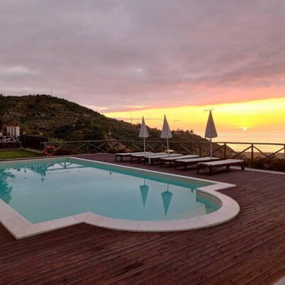 Villa Tecla with pool and sea view