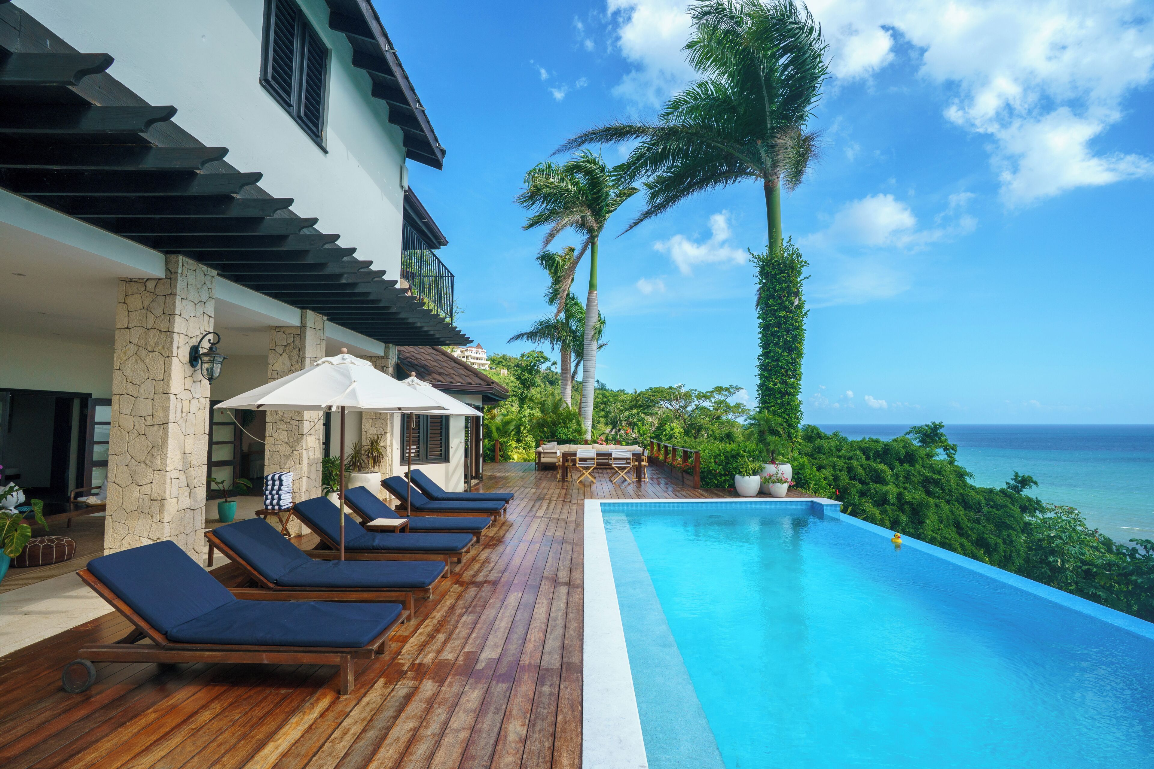 An infinity pool, a heated pool