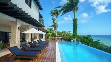 An infinity pool, a heated pool