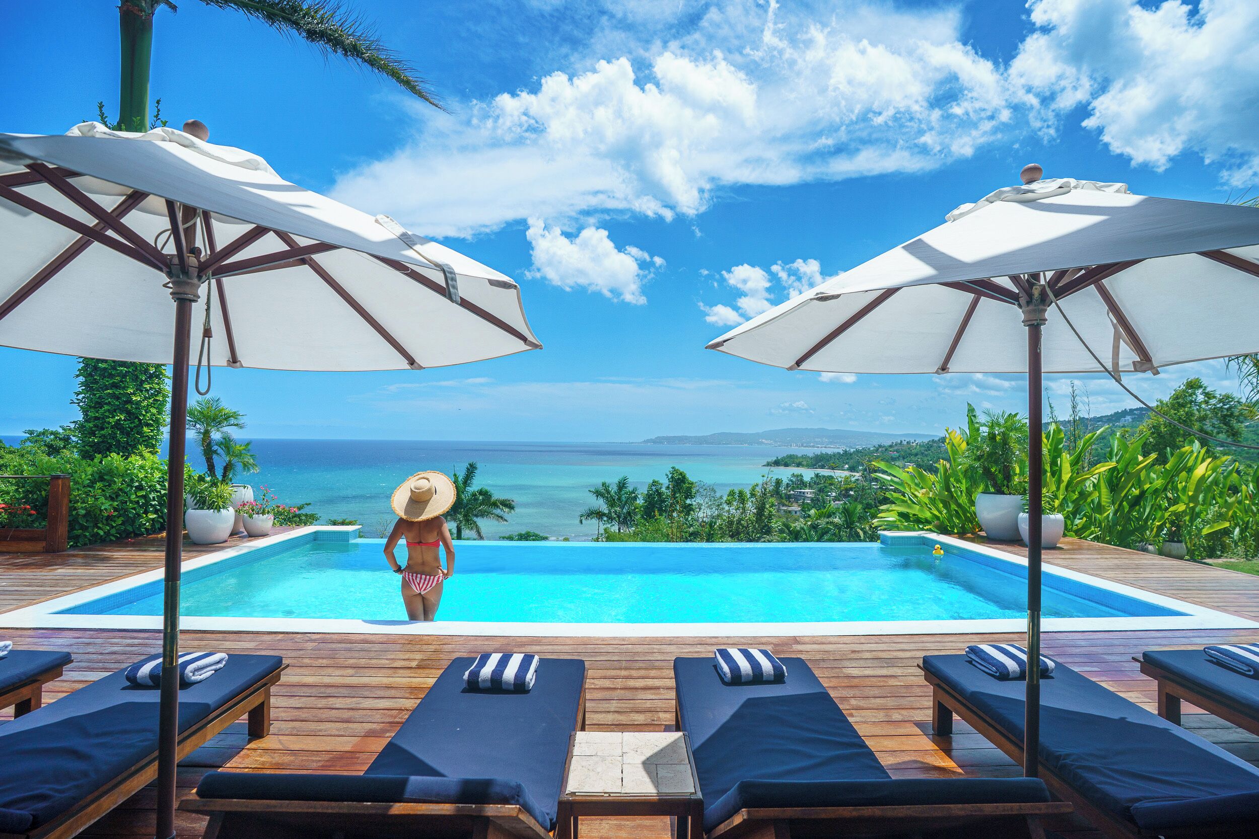 An infinity pool, a heated pool