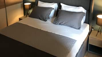 2 bedrooms, desk, soundproofing, iron/ironing board