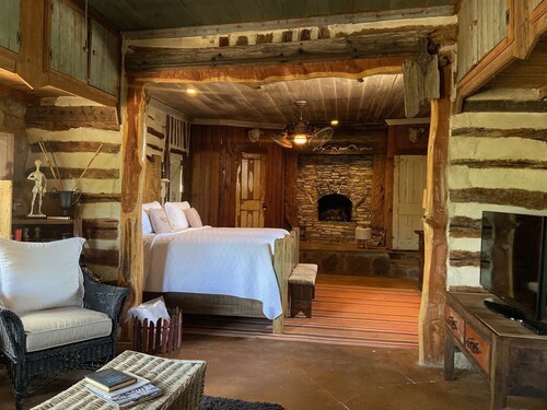 Stay at these upscale, historic cabins set in New Braunfels near Guadalupe River