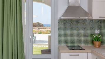 Fridge, oven, coffee/tea maker, electric kettle