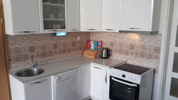 Fridge, microwave, stovetop, dishwasher