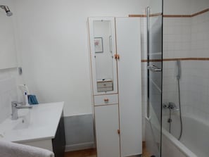 Een bad, een haardroger, toiletpapier