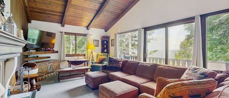 TV, DVD player, books, video library