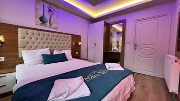 Desk, free WiFi, bed sheets