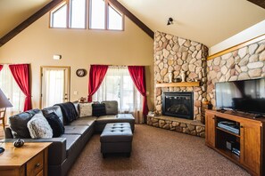 Smart TV, fireplace, table football