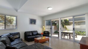 TV, DVD player, stereo