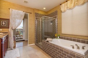 Bathtub, free toiletries, hair dryer, bathrobes