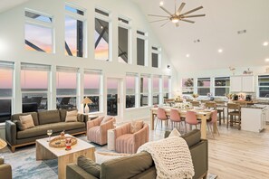 TV, fireplace, video games, DVD player