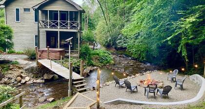 Amazing Creekside Mountain Retreat!!! Hot Tub, 2 Firepits & Starlink WiFi!