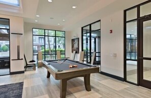 Lounge area pool table 