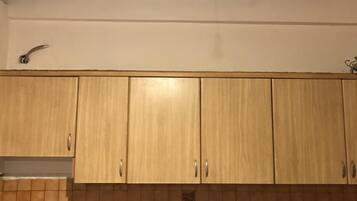 Full-size fridge, cookware/dishes/utensils