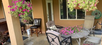 Mountain view, beautiful walk out suite overlooking a park and creek. 3bedrooms.