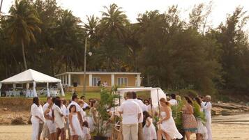 Outdoor banquet area