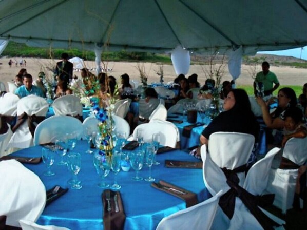 Outdoor banquet area