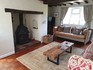 TV, peis, DVD-spiller og bøker