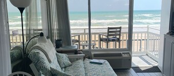 DIRECT Oceanfront Clean Comfy Studio   Can’t  get closer to the beach or pool!
