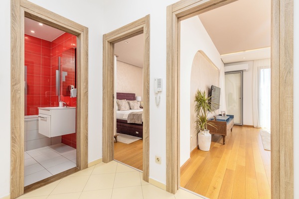 Apartament, 1 dormitori | Roba de llit d'alta qualitat i espai de treball apte per a portàtils