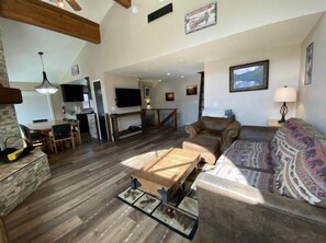 TV, fireplace, DVD player