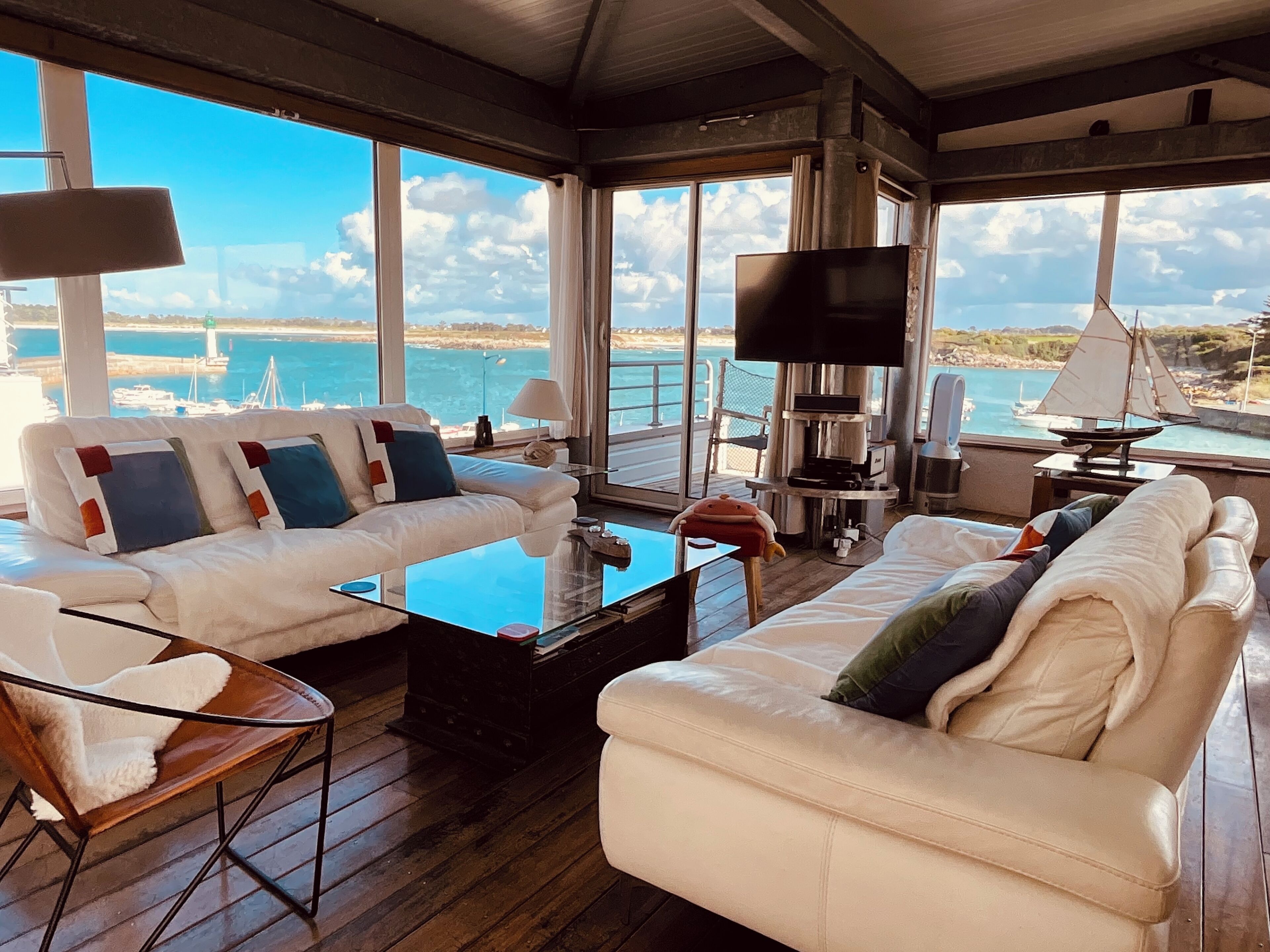 Smart TV, fireplace, DVD player, books