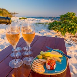 Private beach, white sand, beach towels, snorkelling
