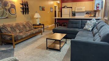 TV, fireplace, DVD player