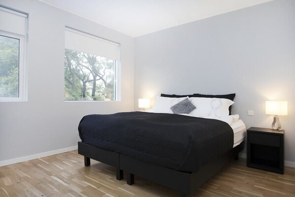 Appartement Deluxe, 2 chambres, balcon | Système d’insonorisation, accès au Wi-Fi (inclus), literie fournie