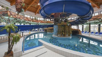 5 indoor pools, seasonal outdoor pool, sun loungers