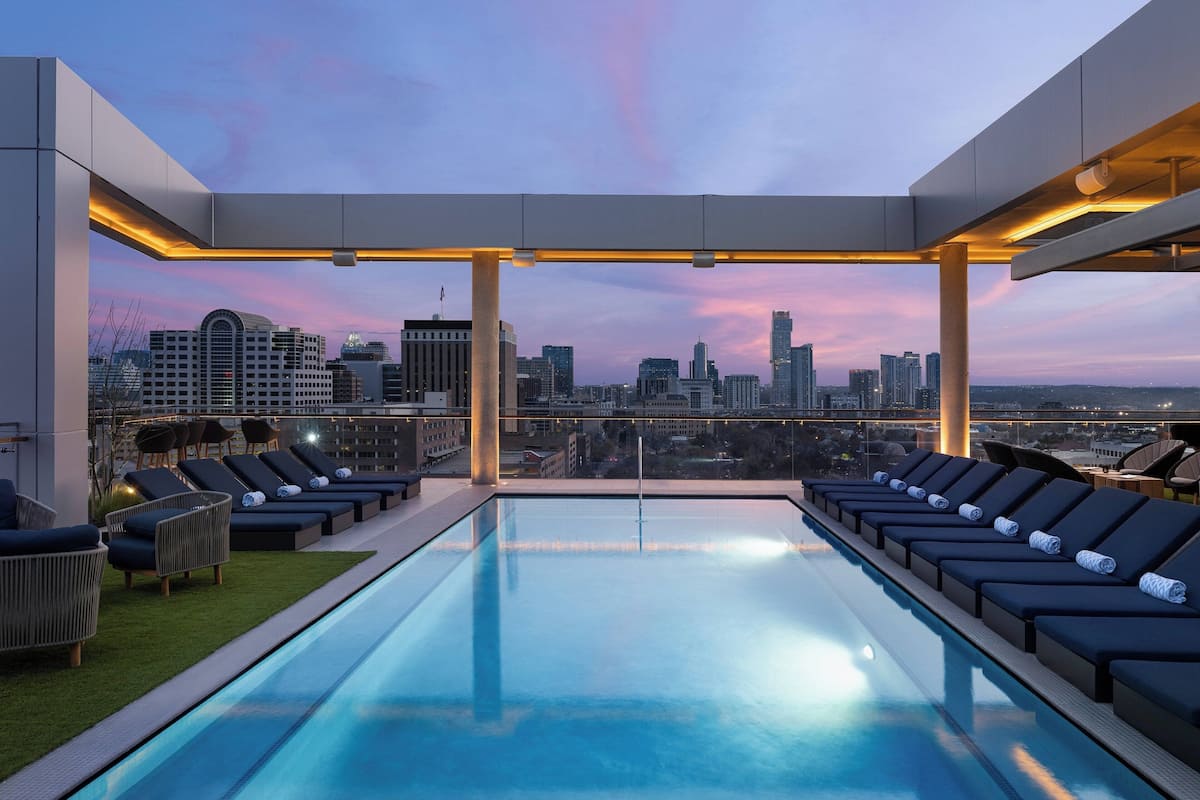 outdoor pool, pool cabanas (surcharge), pool loungers