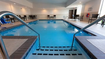 Indoor pool, open 7:00 AM to 10:00 PM, sun loungers