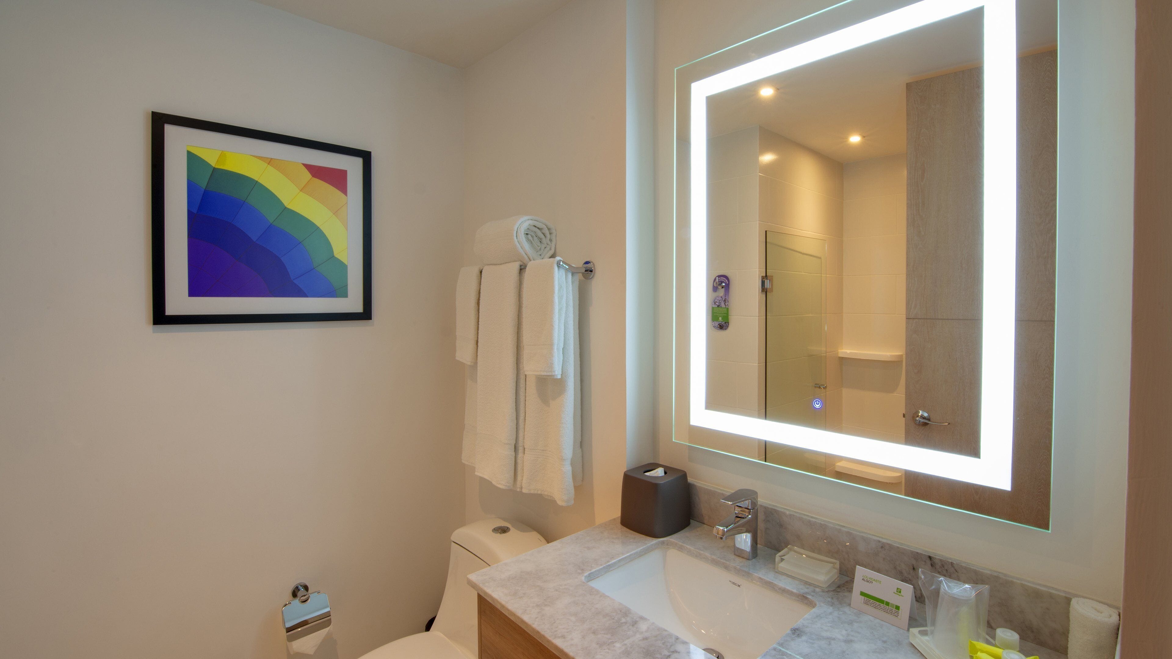 free toiletries, hair dryer, towels, soap