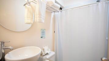 Family Suite | Bathroom | Shower, designer toiletries, hair dryer, towels