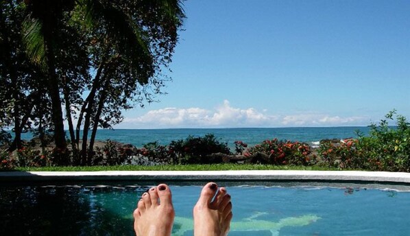 Outdoor pool, pool loungers