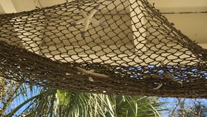 Une enceinte grillagée contenant une étoile de mer, probablement utilisée pour l’observation ou l’étude de la faune marine.