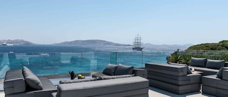 Luxe maisonnette, 3 slaapkamers, uitzicht op zee | Terras