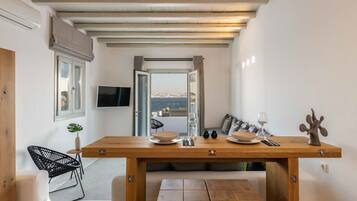 Luxury-Maisonette, 3 Schlafzimmer, Meerblick | Wohnbereich | Smart-TV, Netflix, Streaming-Dienste