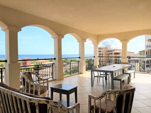 Deluxe Apartment, 4 Bedrooms, Sea View | Balcony view